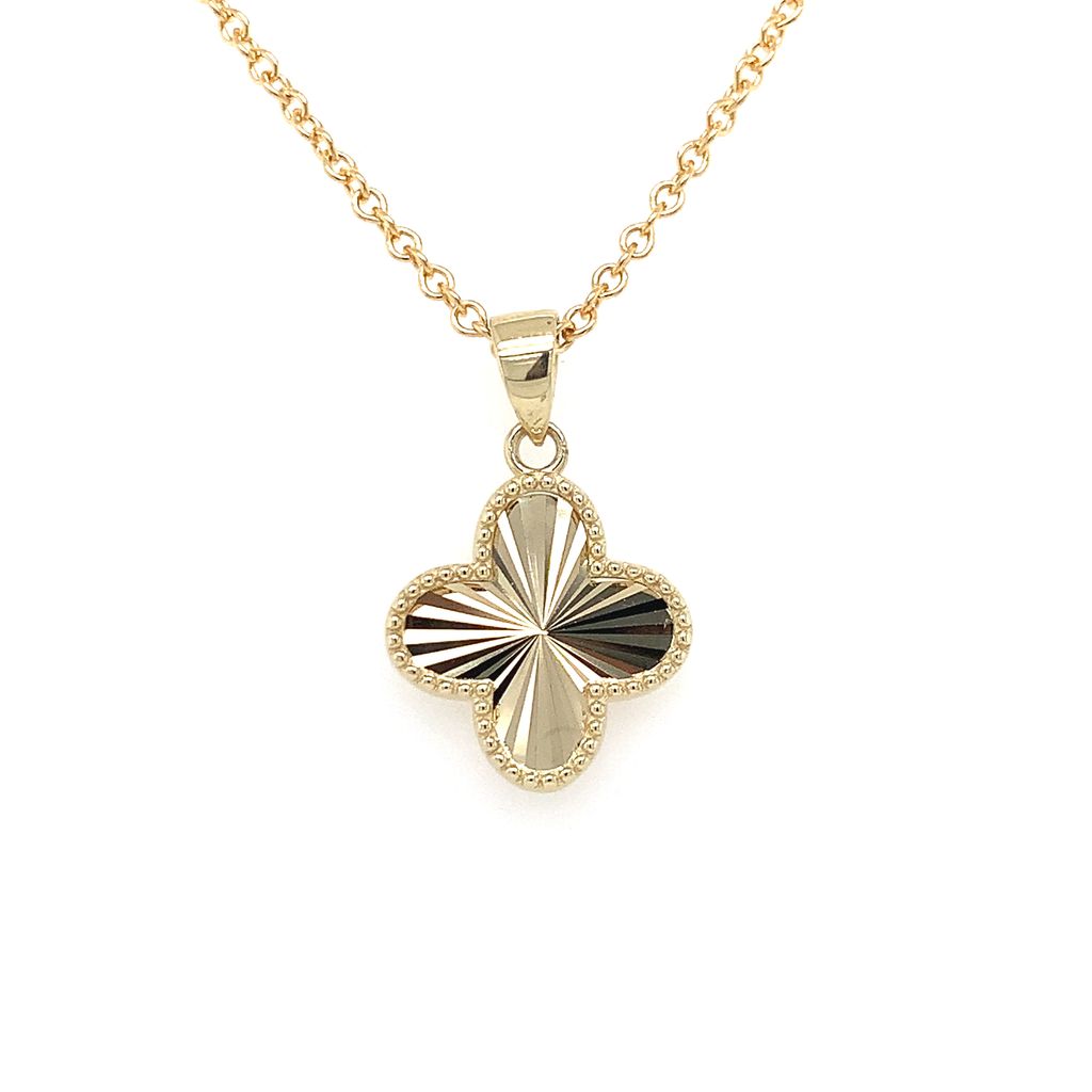 Diamond Cut Clover pendant