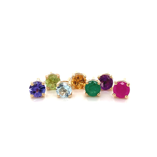 Gem Stud Earrings / Yellow