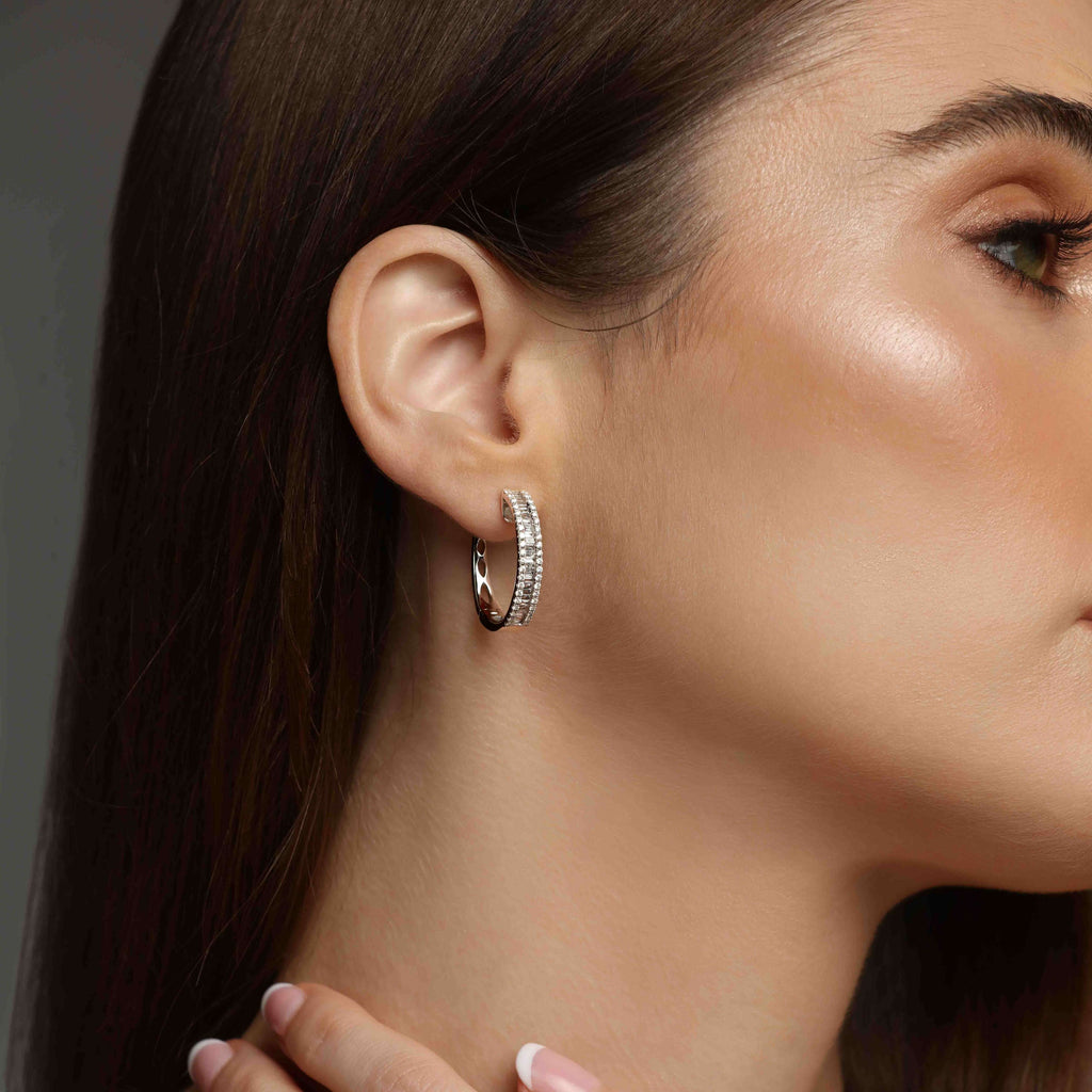 Baguette Sparkle Hoops