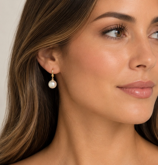 Swan Hook South Sea Pearl Earrings