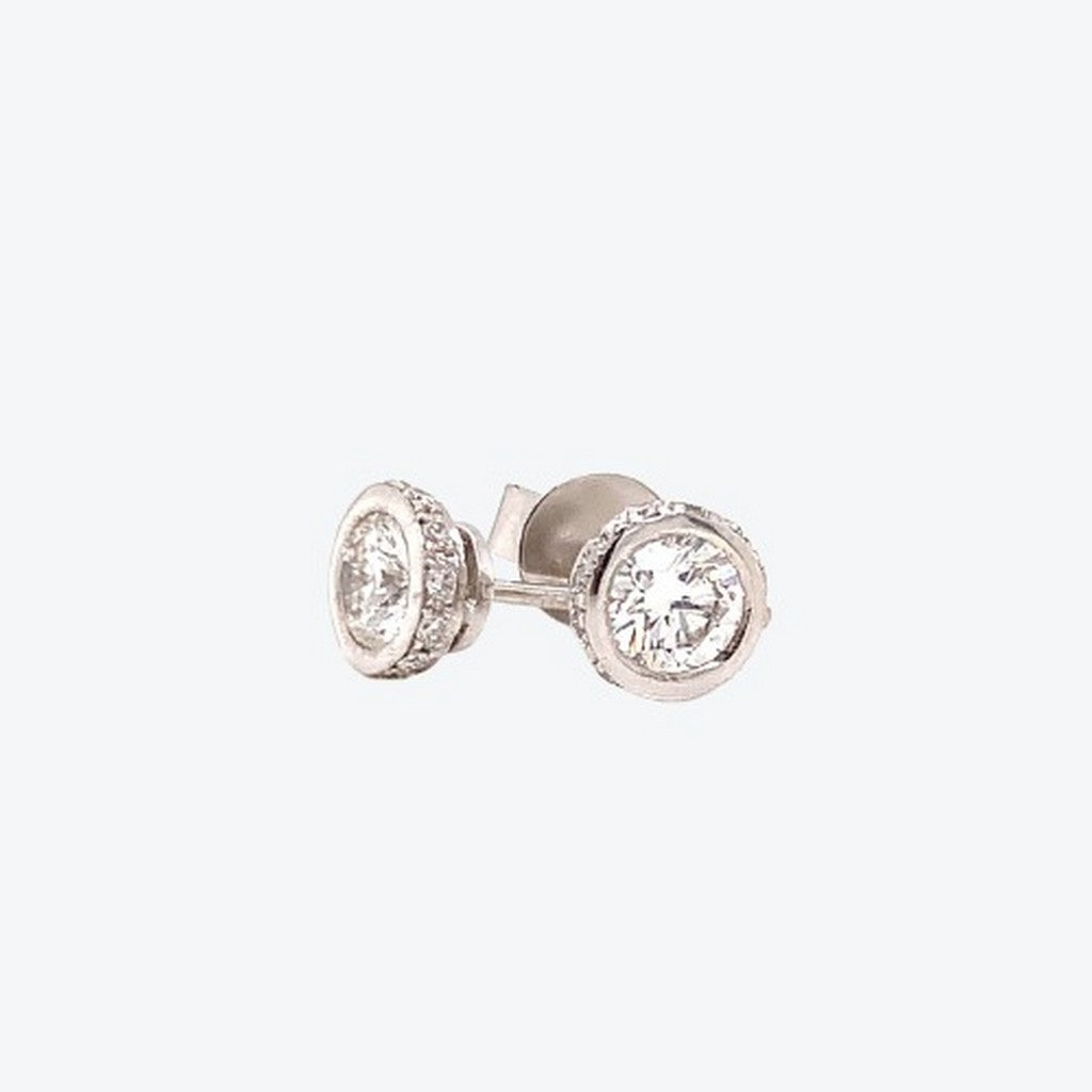 Hidden Halo Diamond Earrings