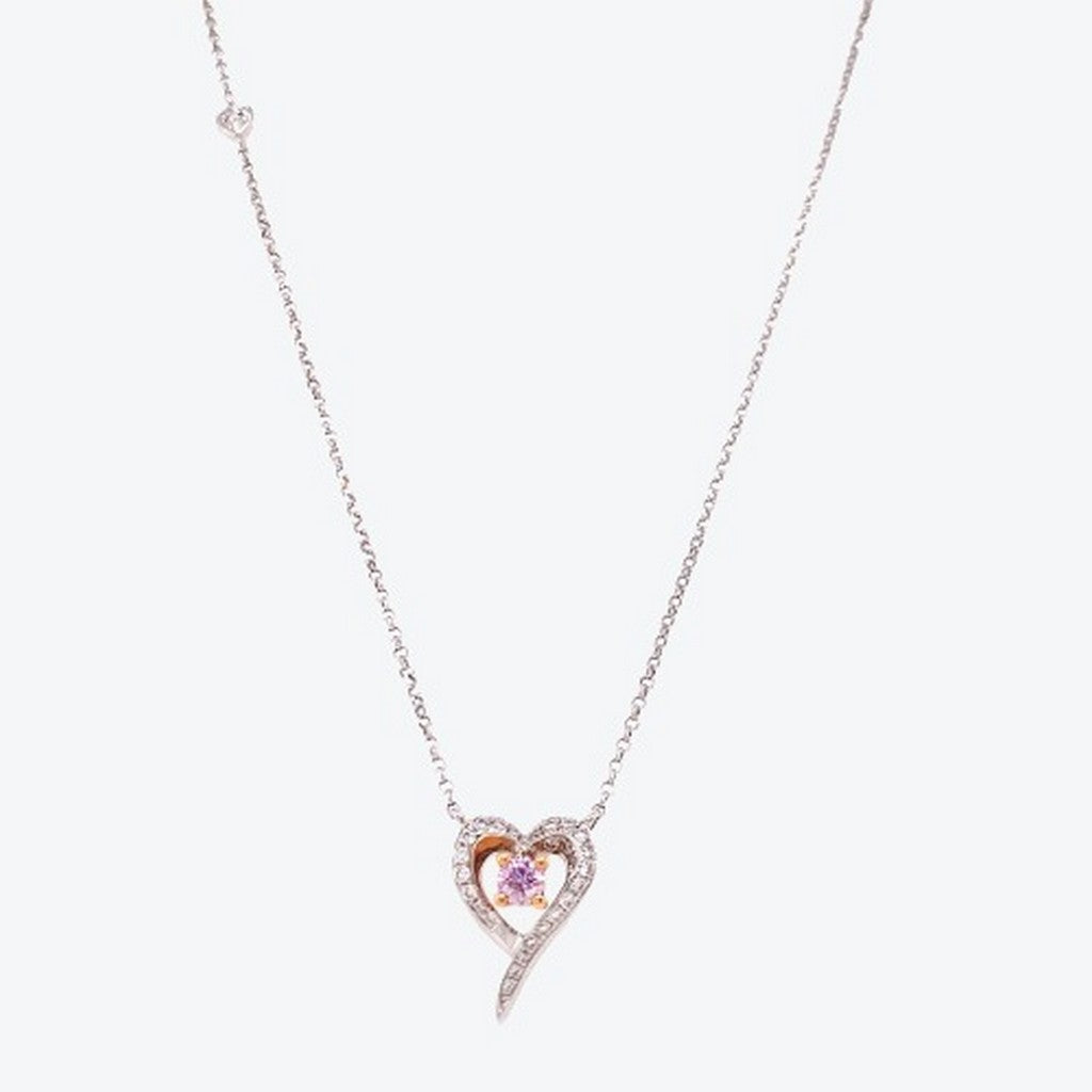 Pink heart necklace