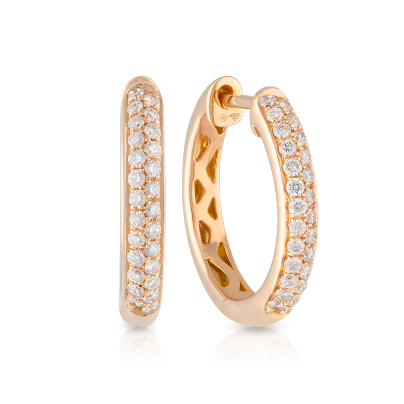 Micro Pave Rose Gold Huggies - Starfire Diamond Jewellery